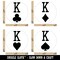 King of Spades Hearts Diamonds Clubs Card Suit Rubber Stamp Set for Stamping Crafting Planners